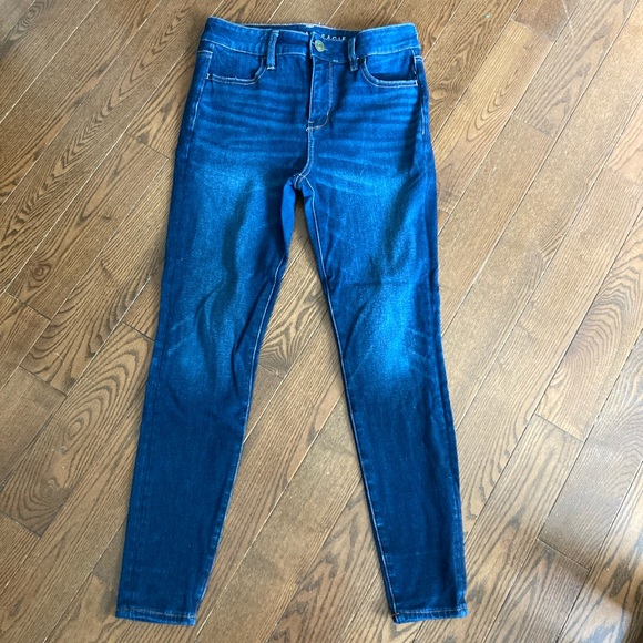 American Eagle Dream Jean high waist skinny jeans in dark blue - Picture 2 of 12